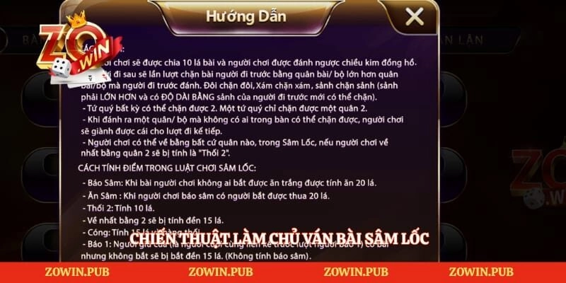 Chiến thuật làm chủ ván bài sâm lốc