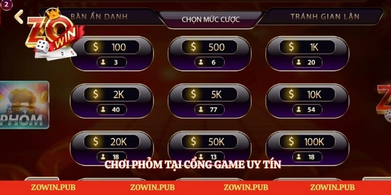 Chơi phỏm tại cổng game uy tín