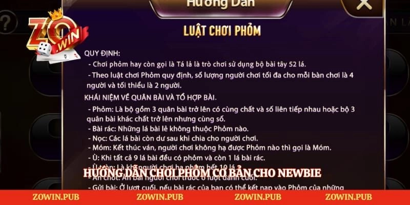 Hướng dẫn chơi phỏm cơ bản cho newbie