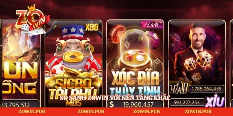 So sánh Zowin với nền tảng khác