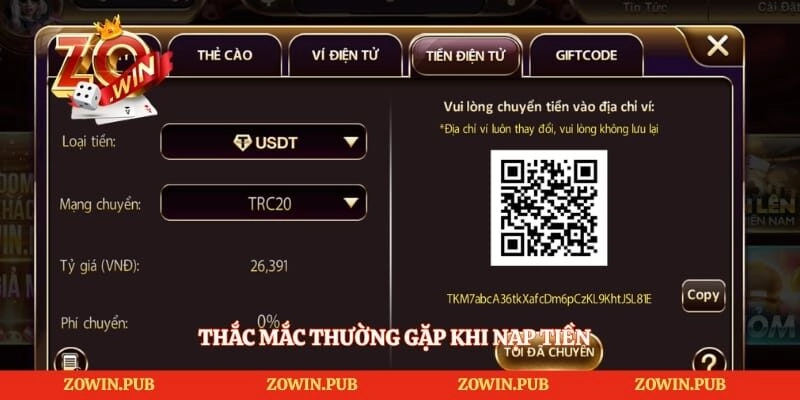 Thắc mắc thường gặp khi nạp tiền